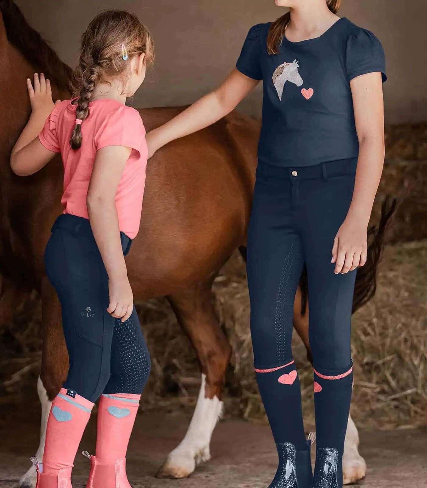 ELT Pantalon d'équitation Essential Silicone, fond intégral, enfants, bleu foncé 116