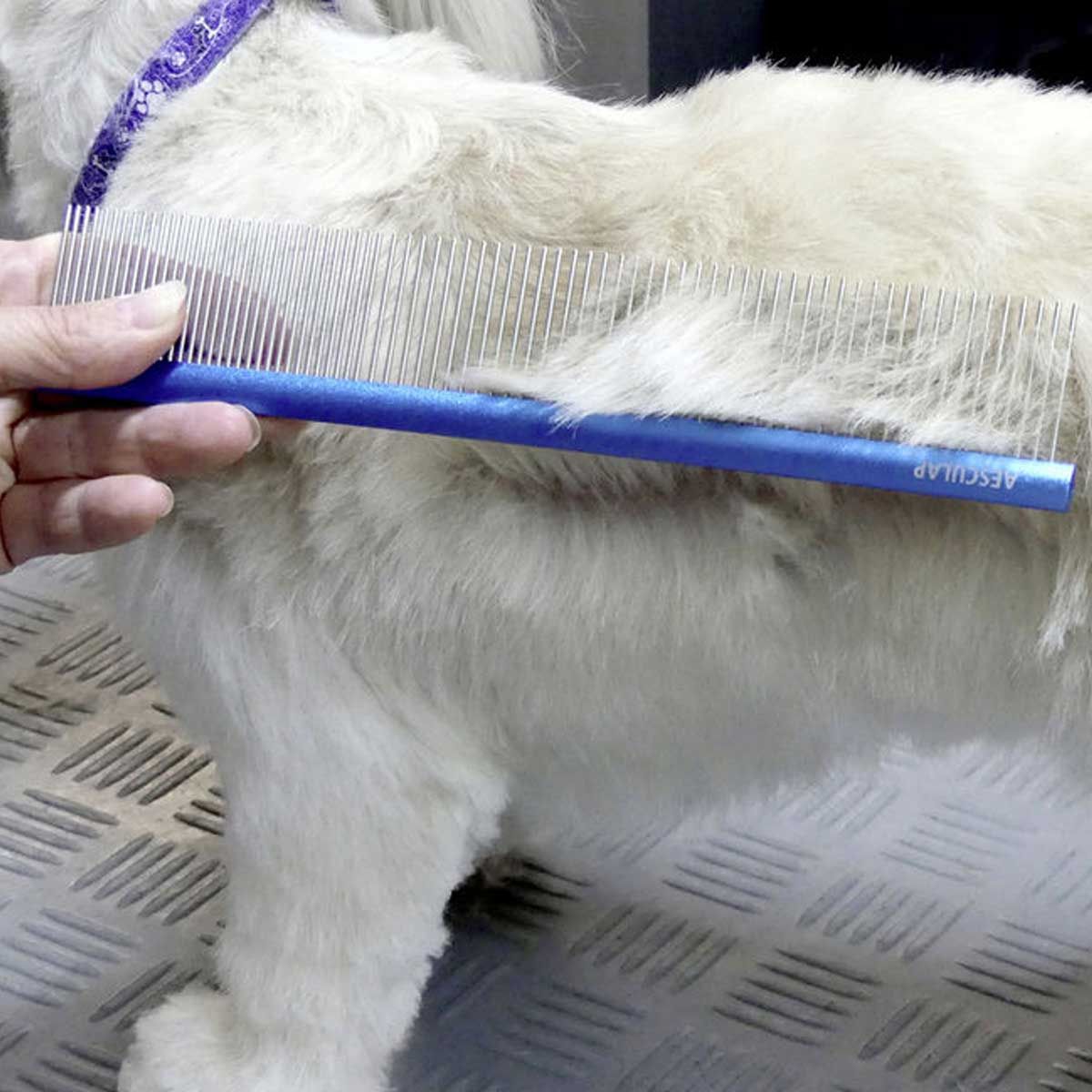 Aesculap Peigne à fourrure avec manche en aluminium pour chiens et chats, 148 mm