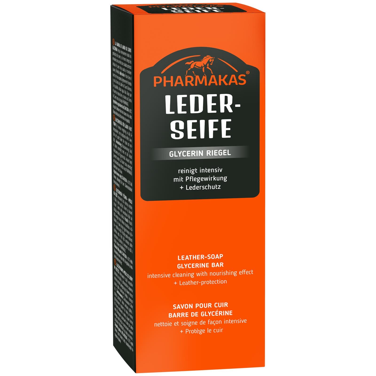 PHARMAKAS HORSE fitform Leather & Saddle Soap Bar 200 g, förpackning