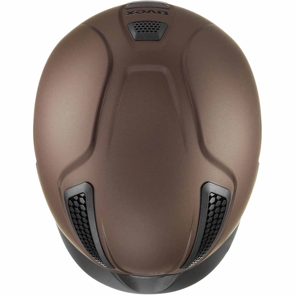 Casque équitation uvex perfexxion II encolure queue de cheval, XXS/S, marron