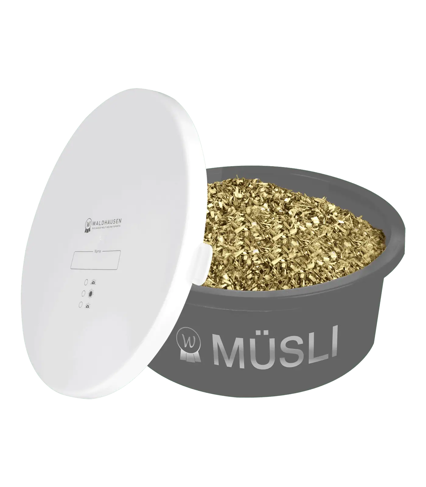 Waldhausen Müsli-Schale grau, mit Deckel, 5 l