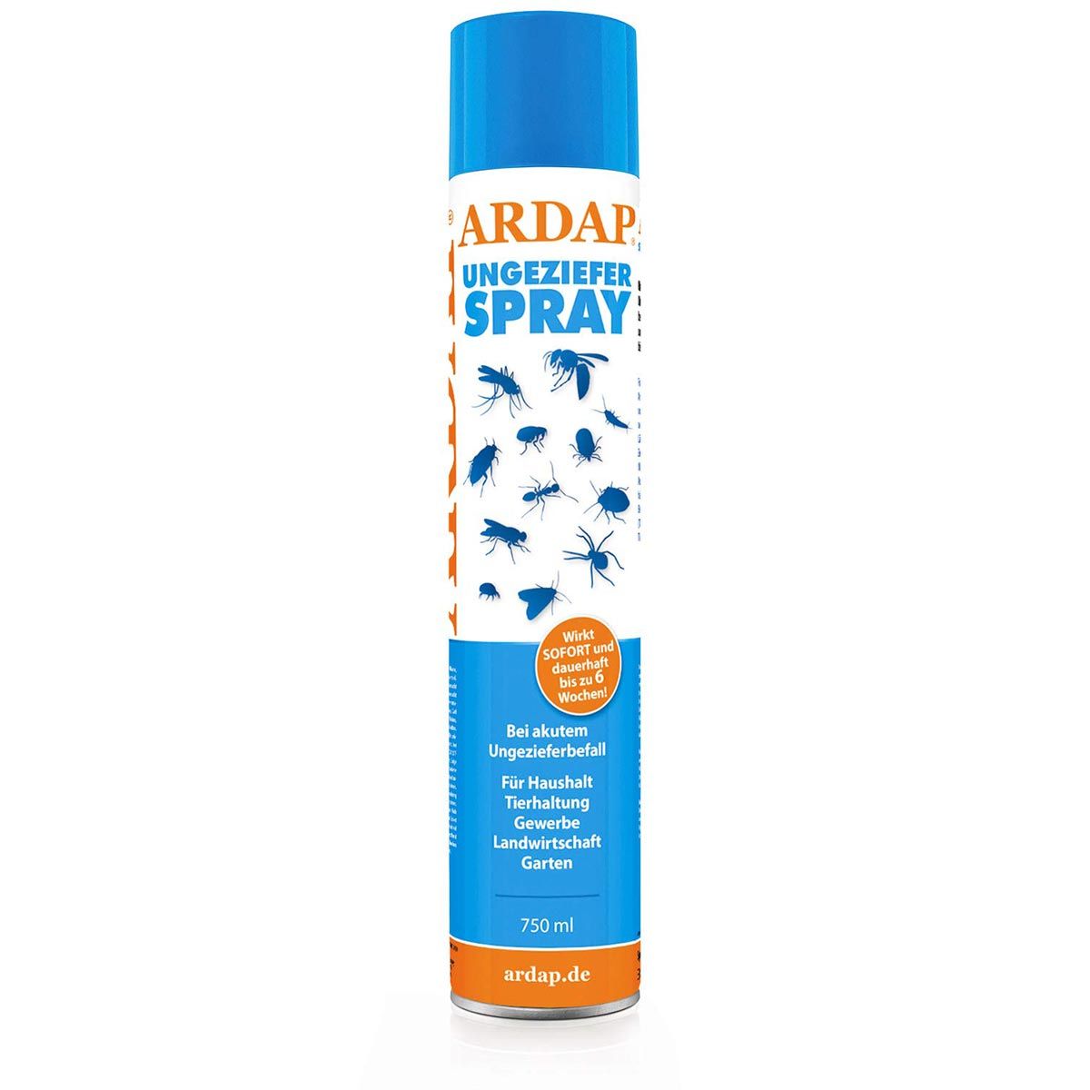 ARDAP Insetticida spray contro insetti e parassiti ad effetto prolungato 750 ml, vista frontale