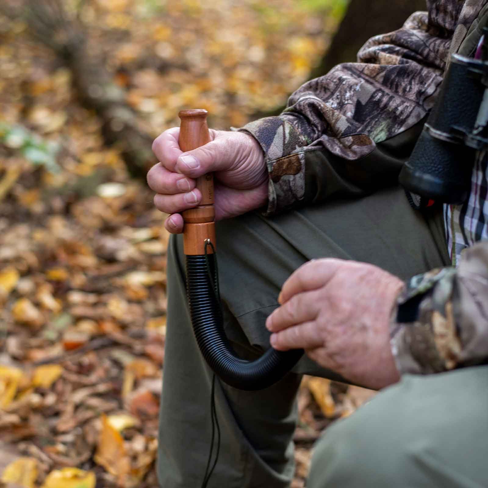 Weisskirchen Wild Boar Call, in use, held in hand