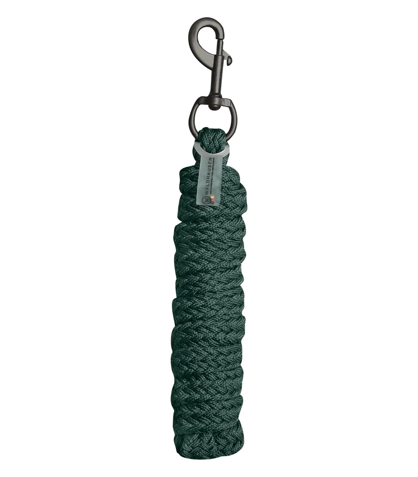 Waldhausen Gloomy Lead Rope Snap Hook - Braided, Matt Finish, ca. 2.0 m, fir green